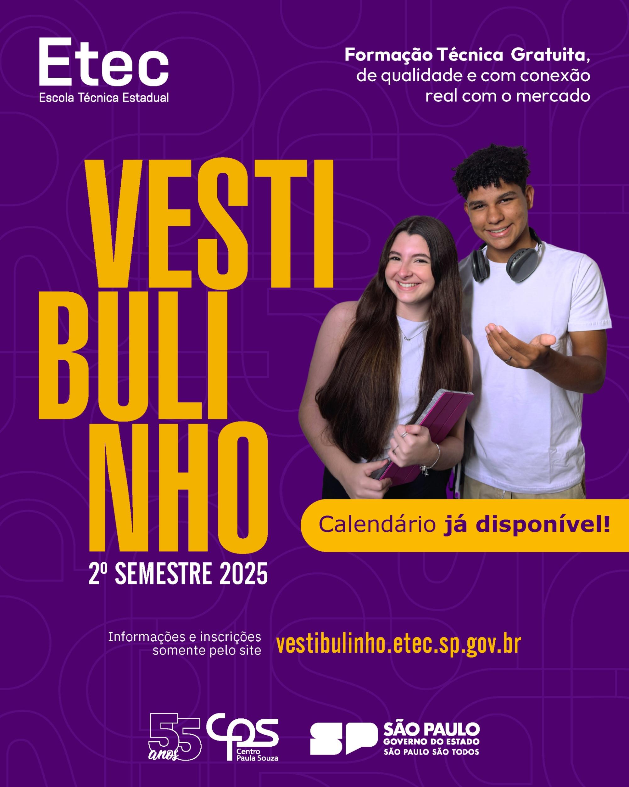 VESTIBULINHO ETEC 2º SEMESTRE - 2025