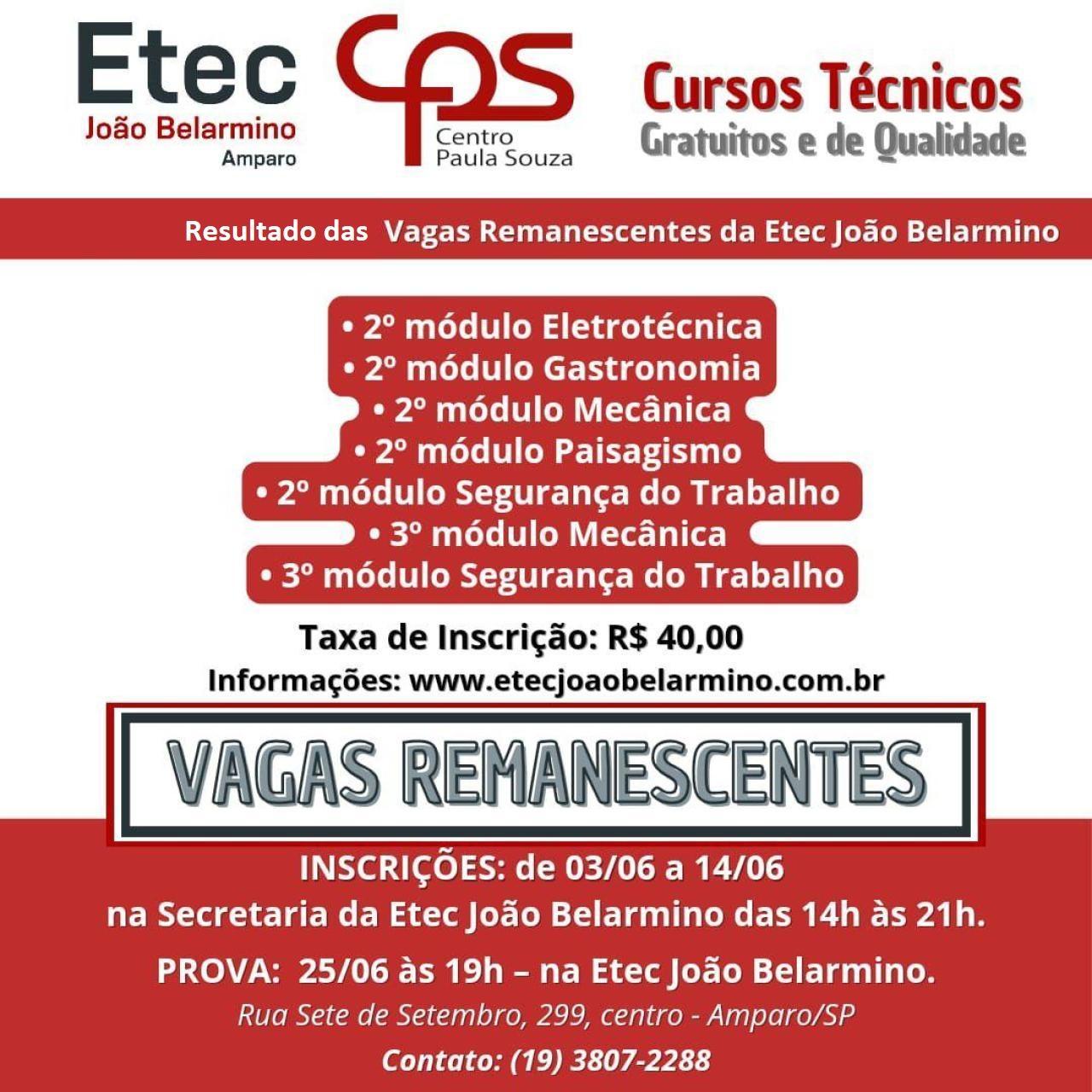 VAGAS REMANESCENTES VAGAS REMANESCENTES
